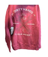 NEW Troll Co Hoodie Sweatshirt Mens Large Dirty Hands Clean Money Burgundy - €29,54 EUR