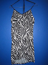 Velvet Torch rk6741 Zebra Prints Halter Spaghetti Straps Dress Black &amp; White L - £23.91 GBP