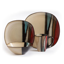 Gibson Elite Althea 16-Piece Stoneware Dinnerware Set, Red - $161.49