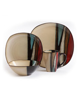 Gibson Elite Althea 16-Piece Stoneware Dinnerware Set, Red - €137,74 EUR