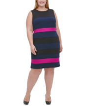 New Tommy Hilfiger Black Pink Color Block Career Sheath Dress Size 20 W Women - £59.53 GBP