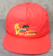 Vintage Virgin Headline Headwear British Virgin Islands Nylon Cap Hat Salmon - £15.37 GBP
