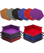 6 Pieces Dice Tray Hexagon Dice Rolling Holder Folding Pu Leather Dice T... - £30.01 GBP