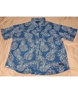 Simply Southern Shirt Mens L Blue Pineapple Hawaiian Short Sleeve Button... - $168.97 MXN