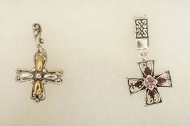 Premier Designs Christian Jewelry Marissa Rhinestone Cross &amp; Two Tone Pe... - £15.52 GBP