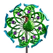 Peacock Wind Spinners, Metal Wind Spinner With Stable Stake, 50&quot; Wind Sp... - $44.99