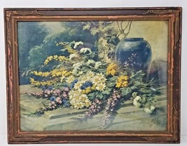 Wilhelm Schutze Framed Art Print Spilled Daisey Flower Bouquet and Black Vase - £22.48 GBP