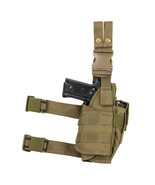 NEW Tactical Leg Thigh Drop Down Pistol w Light or Laser Holster COYOTE TAN - £30.92 GBP