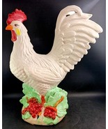 Vintage Ceramic Rooster On Grapes, Hand-Painted 16” Tall - €30,62 EUR