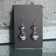 Silver Tone Glass Beaded Dangle Vintage Earrings Women Formal Jewelry Co... - £11.03 GBP