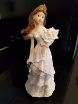 Quinceanera Cake Topper Large Figure White Dress with Bouquet - $9.79