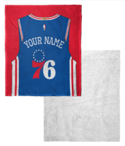 Philadelphia 76ers &quot;Jersey&quot; Personalized Silk Touch Sherpa Throw Blanket - £63.15 GBP