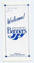 Banners Restaurant Menu Route 16 North Conway New Hampshire 1996  - £12.66 GBP