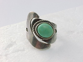 TURQUOISE RING in Sterling Silver - Artisan crafted - Size 8 - FREE SHIP... - $65.00