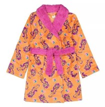 Girls Robe Bath Winter My Little Pony Orange Fleece Long Sleeve Collared... - £20.24 GBP