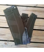GHODHO Riding Breeches Green Faux Crocodile Patches Zippers Equestrian S... - $97.75 CAD