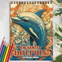 Enchanted Dolphin Spiral-Bound Coloring Book for Adult for Stress Relief - £13.81 GBP