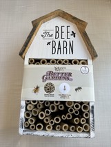 Better Garden Farmhouse Style Bee House Barn Wood w/ Bamboo Shoots - £20.54 GBP