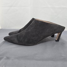 Stuart Weitzman Mira Suede Mules Woman 11 1/2 M Gray 2 1/2&quot; Heel Pointed Toe - £43.17 GBP