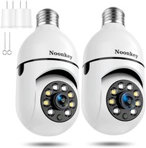 2K 3MP Light Bulb Security Camera 2 Pack 5G 2.4GHz WiFi Alexa Light Bulb E27 Hom - £73.88 GBP