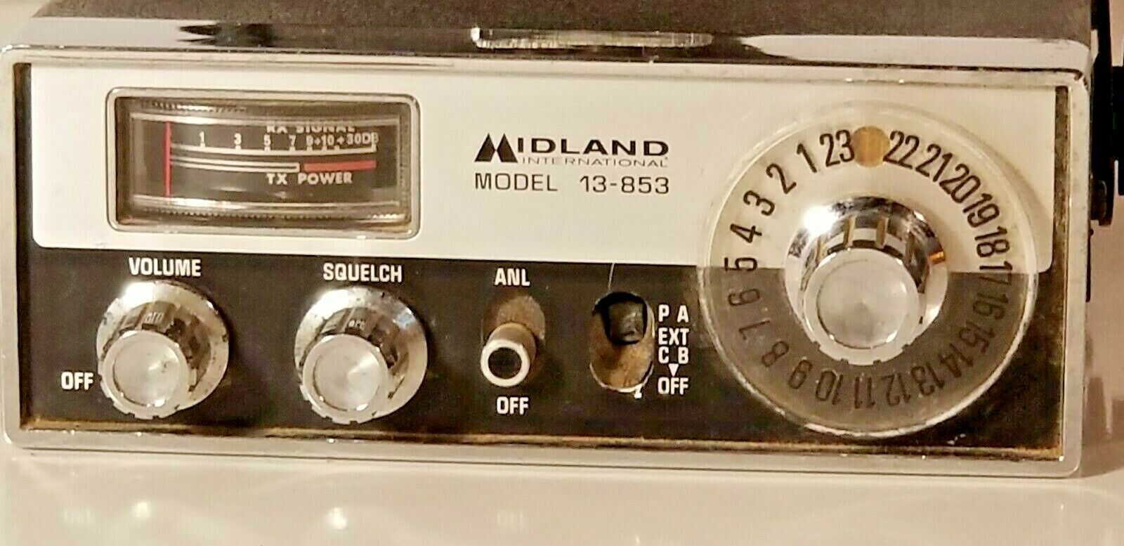 Vtg Midland CB Radio Transceiver 23 Channel Model 13 853 Mobile Unit 1976  - $34.64