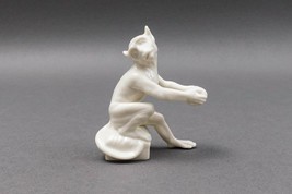 Nymphenburg Germany Rare Antique White Porcelain Monkey Figurine Holding... - £313.81 GBP