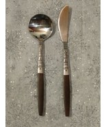 INTERPUR INR2 Stainless Sugar Spoon Butter Knife MCM Scroll Japan Brown ... - £19.60 GBP