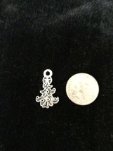 Christmas Tree 1 antique silver Bangle charm pendant or Necklace Charm - $9.50