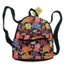Bioworld SpongeBob Squarepants MINI Backpack Black Multi-Color 11&quot; x 9&quot; - £27.99 GBP