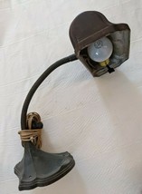 Antique Greist Marron Métal Électrique Bureau Lampe Art Déco Articulé US... - $197.49