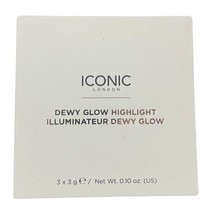 Iconic Dewy Glow Highlight Illuminateur Palette 3 Shades Creamy Trio - £9.59 GBP