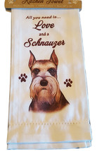 Schnauzer Kitchen Dish Towel Dog Pet Theme All You Need Is Love Cotton 1... - $11.28