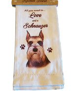 Schnauzer Kitchen Dish Towel Dog Pet Theme All You Need Is Love Cotton 1... - $15.47 CAD