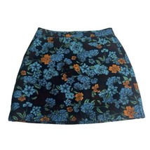 loft blue orange floral embroidered jacquard mini skirt Size 6 - £14.97 GBP