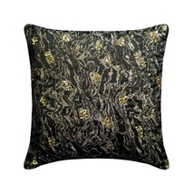 Designer 16&quot;x16&quot; Foil &amp; Sequins Black Jacquard Throw Pillow Covers - Galaxy Glow - £26.18 GBP+