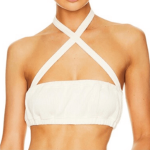 Revolve Weworewhat Womens Tie Criss Cross Halter Wide Rib Top Ivory Size... - £18.63 GBP