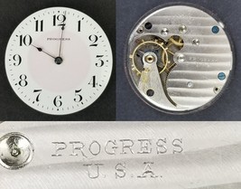 Progress pocket watch movement face hands NO CRACKS!! - $41.14 CAD