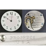 Progress pocket watch movement face hands NO CRACKS!! - $41.60 CAD
