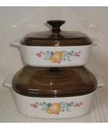 CORNING WARE Set Of 2 ABUNDANCE FRUIT Casserole Baking Dish 1 &amp; 2 Liter ... - $742.14 MXN