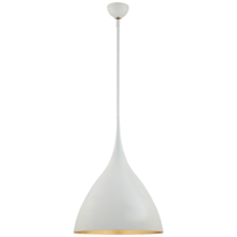 Visual Comfort AERIN Agnes Light 18&quot; In Paster White Pendant Light Gild Interior - £316.53 GBP