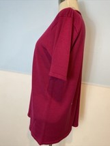 Valerie Stevens Pure Silk Dark Pink Knit Short Sleeve Sweater Size M - £9.74 GBP