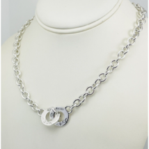 RARE 20&quot; Tiffany 1837 Interlocking Circle Clasp Toggle Necklace Mens Unisex - £480.29 GBP