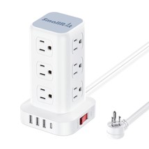 Power Strip Surge Protector, Tower Power Strip, Extension Cord With 12 Multiple  - £27.79 GBP