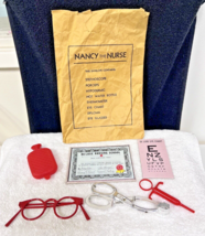 Nancy The Nurse Doll Set 6 pc Forceps Eye Chart Glasses Diploma Hot Water Bottle - £23.32 GBP