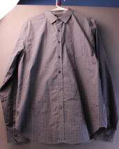 Structure Mens Long Sleeve Slim Fit Button Up Shirt Gray Check Size L 1471 - £10.38 GBP