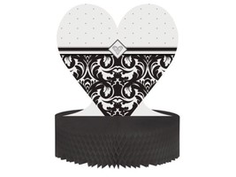 9”x11” BLACK WHITE DAMASK TABLE CENTREPIECE WEDDING Shower ENGAGEMENT HO... - $3.95