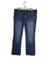 American Eagle Size 4 Dark Wash Artist Crop Jeans Super Stretch Denim - £9.54 GBP
