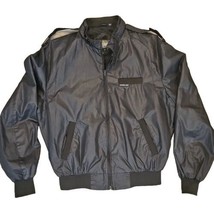 Members Only Black Windbreaker Jacket Full Zip Size 42 With Pockets Vtg - £21.63 GBP
