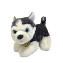 Miyoni Tots by Aurora Plush Siberian Husky Dog Wolf Toy Stuffed Animal Blue Eyes - $17.48