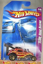 2008 Hot Wheels #160 Team: Drag Racing 4/4 FIAT 500 Tangerine w/Gold 5 Spokes - £5.90 GBP